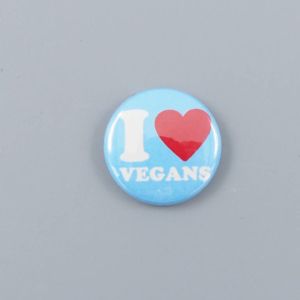 Herbivore I Heart Vegans Button